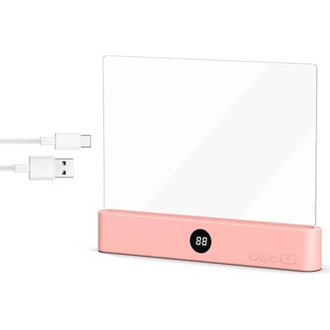 Lámpara de lectura LED inteligente genérica, lámpara plana para libros, luz nocturna con protección ocular para estudiantes con 3 colores y temporizador, brillo ajustable, funciona con pilas (03) [Cla (1/5)