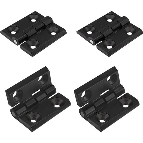 CCYKXAA 4 Pièces Charnières en Zinc 40x40x5 mm, Charniere Porte Lourde Pivote à 270 Degrés, Exterieur Charnière Inox, pour Portes Fixes, Petites Fenêtres, Tiroir, Armoires, Meubles, Tables Pliantes No (1/4)