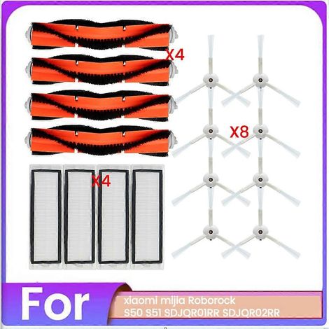 Ensemble de 16 brosses et filtres pour aspirateur Roborock S50 S51 SDJQR01RR SDJQR02RR - Pièces de rechange (1/5)