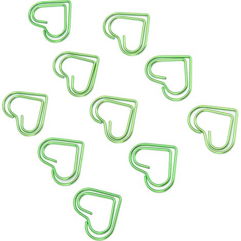 100 Stück grüne, herzförmige Büroklammern, rutschfest, aus beschichtetem Metall, niedliche, tragbare kleine Büroklammern für die Schule (1/5)