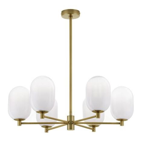 [NEUWERTIG] B-Ware Nova Luce Pendelleuchte Hängeleuchte BALOR G9 LED 6-fach Gold dimmbar Ø 65 cm (1/2)