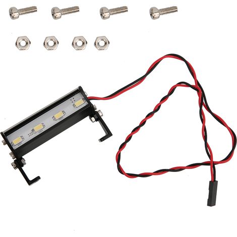 Lot RC 4LED Super Lumineux 55mm Barre de Toit pour Traxxas 1/16 Teton, Summit, E-Revo - Phare Ultra Brillant (1/5)