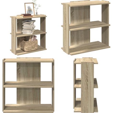vidaXL Bücherregal 3 Böden Sonoma-Eiche 60x30x60 cm Holzwerkstoff (1/5)