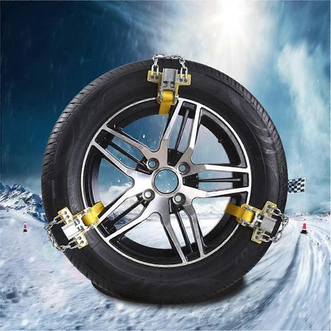 Chaînes à neige pour voiture, chaîne de sécurité en acier, chaîne de pneu antidérapante d'urgence pour pneus de largeur 205-225 mm (couleur aléatoire) (1/3)
