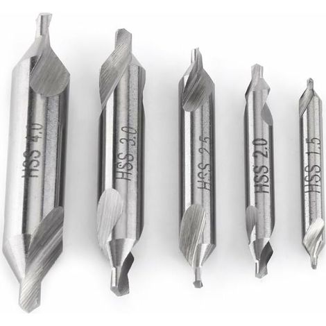 5pcs Center Drill Bit 60 Degree Double Ended Drill Bit 1.5 / 2.0 / 2.5 / 3.0 / 4.0mm (1/5)