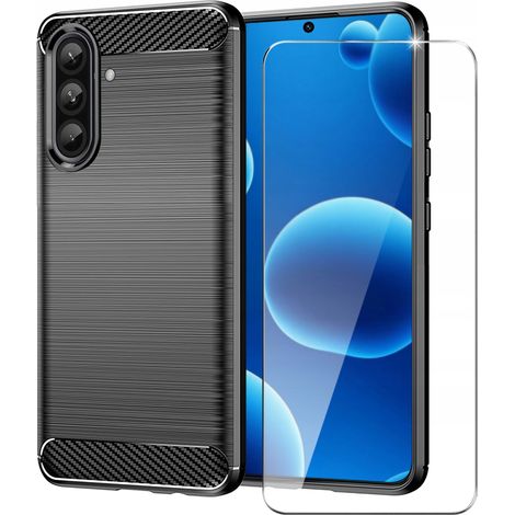 Schutzhülle für Samsung A56 5G: Gepanzertes Carbon-Gehäuse + 9H-Schutzglas (1/5)