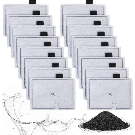 Aquarium Filter Cartridge, 16 Replacement Carbon Aquarium Cartridges, 4-Stage Purification, QuietFl External Aquarium Filter Cartridge