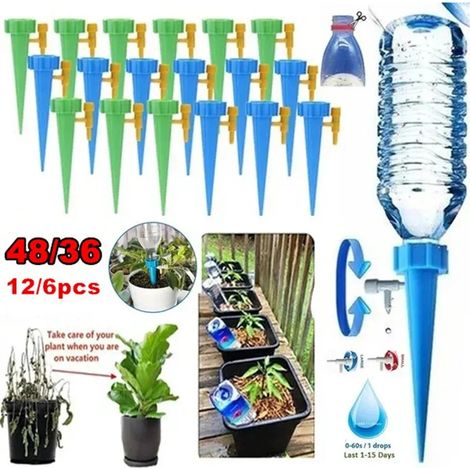 (12 pièces vertes) Système d'irrigation goutte à goutte pour plantes, arroseurs automatiques à monter soi-même, arrosage automatique des plantes d'intérieur (1/4)