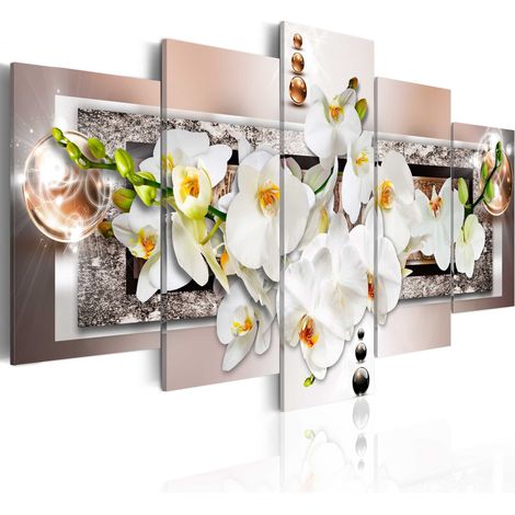 Quadro - Orchidea bianca astratta - 100x50 (1/4)