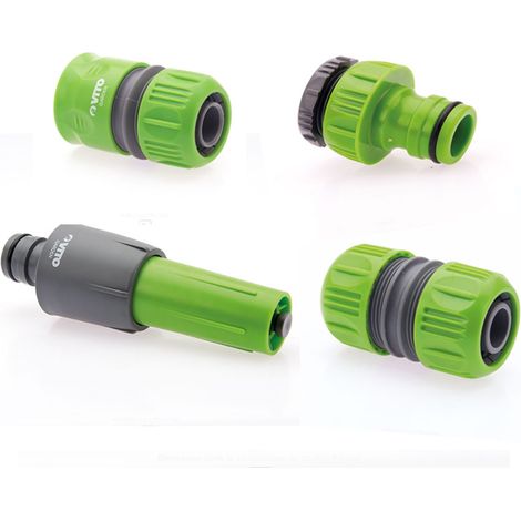 Vito – Kit arrosage 4 pièces diamètre 25mm – Lance multi jet – Raccord rapide – Nez de robinet et embout de raccord (1/7)