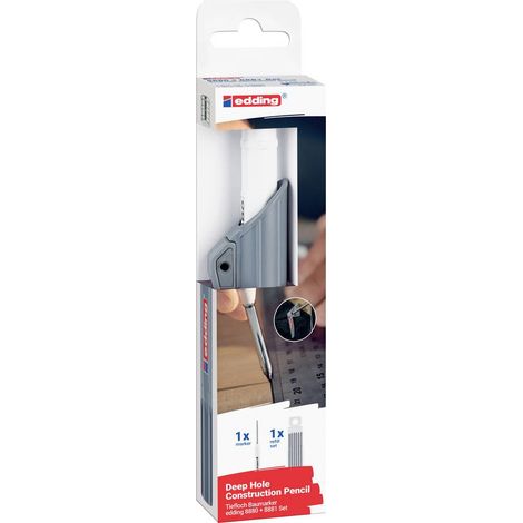 Edding DIY Baumarker Graphit 4-8880-8881 Marcatore di fori profondi Grigio, Bianco 1 KIT (1/5)