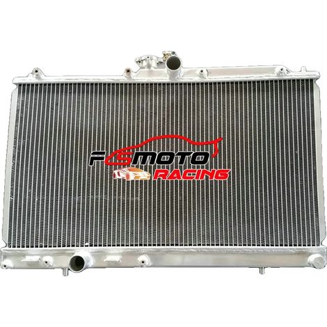 Radiador de aluminio, tamaño del núcleo 685 mm x 380 mm x 36 mm, dimensiones totales 720 mm x 455 mm x 60 mm, diámetro de salida 35 mm, doble fila, compatible con vehículos de alto rendimiento EVO VII (1/5)