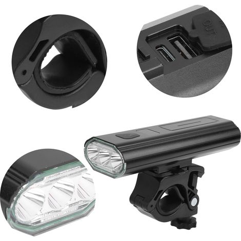 Wiederaufladbare Frontleuchte für Mountainbikes, verstellbare LED-Lampe für den Einsatz bei Nacht. (1/5)