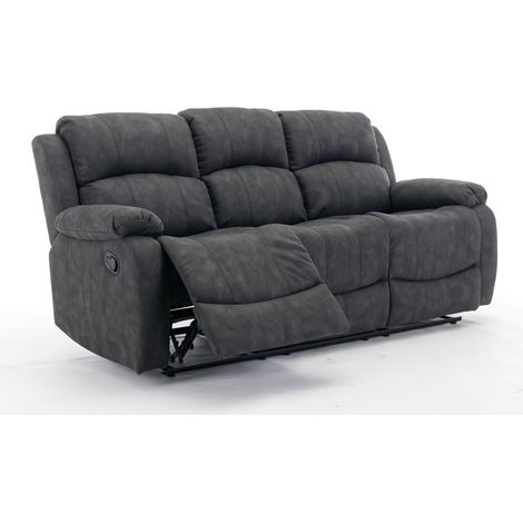 Manual Reclining Sofa Collection Sectional Couches Set Grey - 3 Seater (1/5)