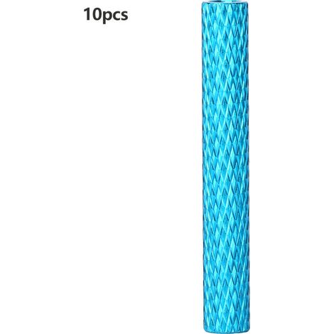 Lot de 10 entretoises filetées internes M3x35mm en alliage d'aluminium anodisé, bleu clair.