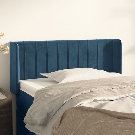 Cabecero de terciopelo azul oscuro 83x16x78/88 cm vidaXL (1/5)