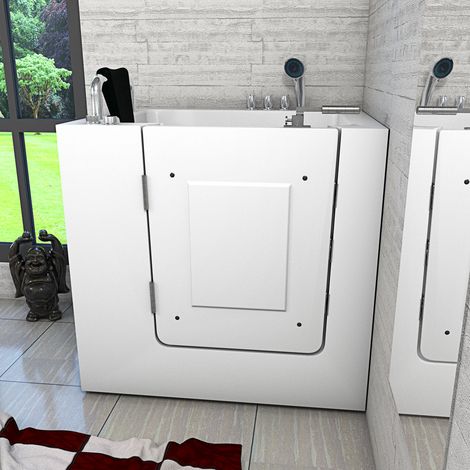 Sitzwanne Whirlpool Badewanne mit Tür S02WP-TH-C 100x78cm (1/5)