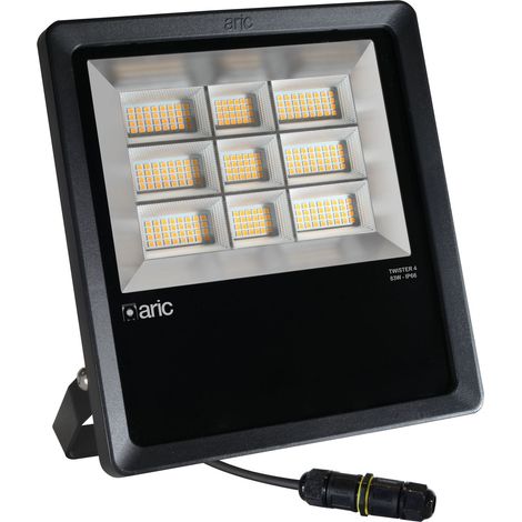 PROJECTEUR TWISTER 4 noir 83W 4000K IP66 IK08 13280lm 90° 50000h ARIC 51682 (1/3)