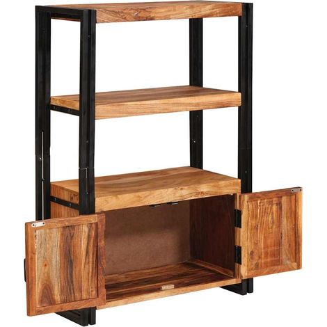 Maison Exclusive - Bücherregal mit Türen Braun Massivholz Akazie (1/5)