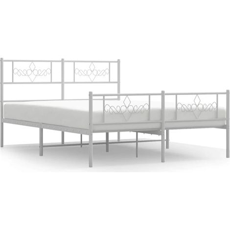 Maison Exclusive - Giroletto con Testiera e Pediera Metallo Bianco 150x200 cm (1/5)