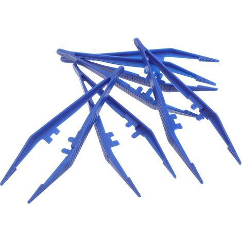 petites pinces à épiler bleues en plastique 13 cm pour les