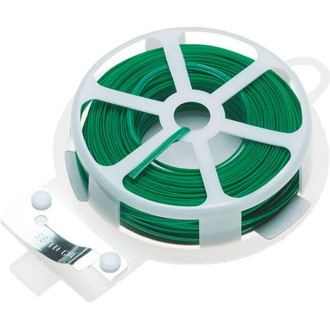 FPLUS alambre flexible plastificado 30 mts , Rollo de alambre flexible con cortador y protección de plástico.