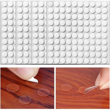 Pack of 400 extra strong, round, transparent double-sided adhesive dots for sticking posters, photos, balloons, albums, crafts, and home decor, 10 mm (1/5)