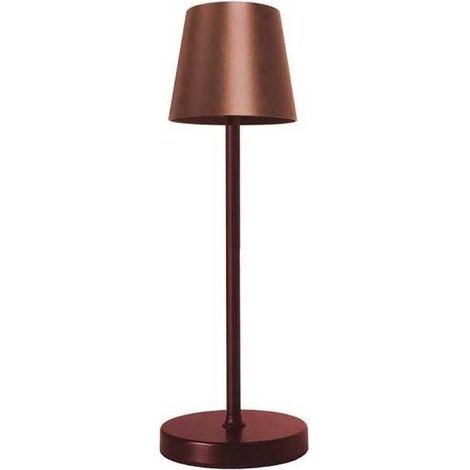 Vigor 3428530 Lampada da tavolo in alluminio 180 lm 2,2 W dimmerabile ricaricabile USB 9 h autonomia altezza 38 cm colore Caffe'