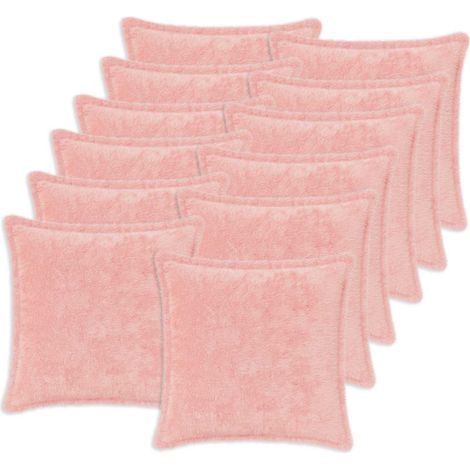 vidaXL Cushion Cover 12 pcs HOUTEN Pink 40 x 40 cm Faux Rabbit Fur