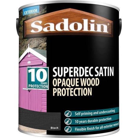 Sadolin Superdec Opaque Wood Protection Black Satin 5 litre