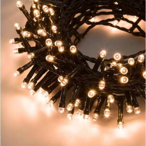 Catena Luminosa Luci per Albero di Natale da Interno ed Esterno, Ip44, 500 LED, Cavo verde, 25 metri, Luce Calda, Fredda, Multicolor, Rossa, Verde Blu - Color: Luce calda