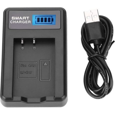 Chargeur de batterie - LP-E17 - USB - fente unique avec écran LCD - protections multiples (1/4)