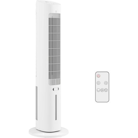 3-in-1 Turm-Luftkühler, Luftbefeuchter und Ventilator, 48°-Oszillation, 3 Geschwindigkeitsstufen, 3 Modi, Weiß