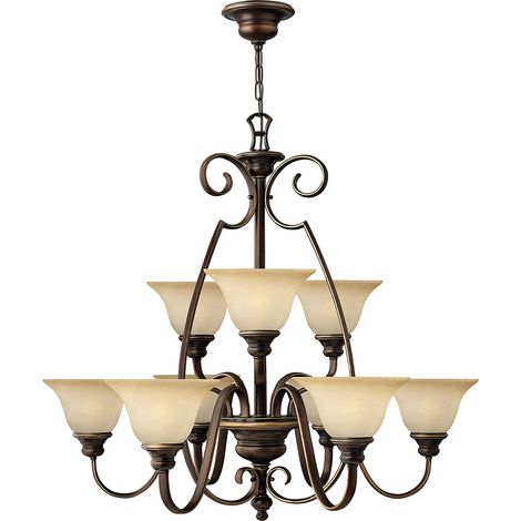 Lampadario Cello 2 livelli bronzo antico 9xE27 Hinkley (1/5)