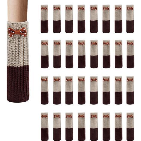 32-Piece Wool Knit Furniture Socks, Chair Leg Protectors, Anti-Slip Pads for Furniture, Tablecloths, and Covers