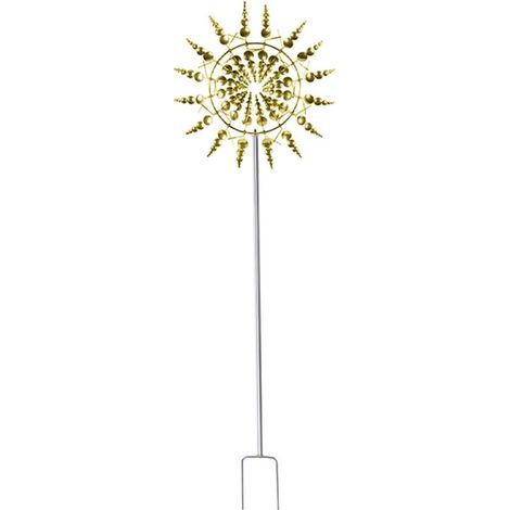 Garden weather vane, rotating iron windmill, outdoor sculpture, unique piece, metal craftsmanship, garden ornament - golden windmill (1/4)
