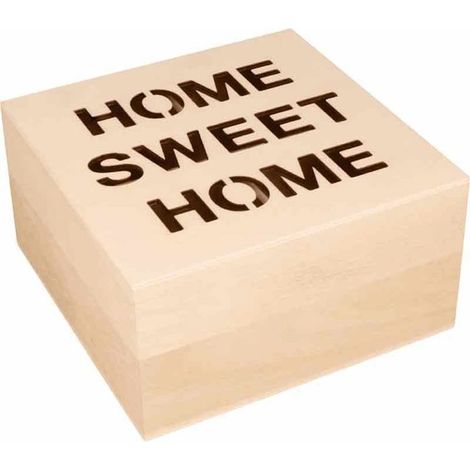 Boite à thé 17 x 17 x 8 cm - Home Sweet Home