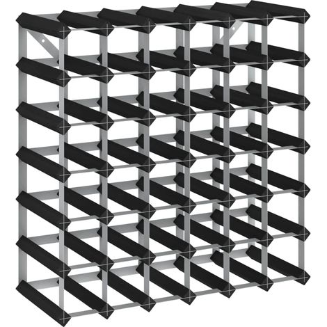 Casier à bouteilles pour 42 bouteilles Noir Bois de pin solide CFW782635 (1/5)