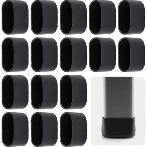 Lot de 16 embouts de protection ovales en plastique pour pieds de chaises pliantes, adaptés aux chaises de jardin à pieds inclinés. (1/4)