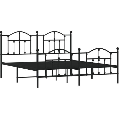 Metallbett ohne Matratze mit Fußteil Schwarz 180x200 cm vidaXL (1/4)