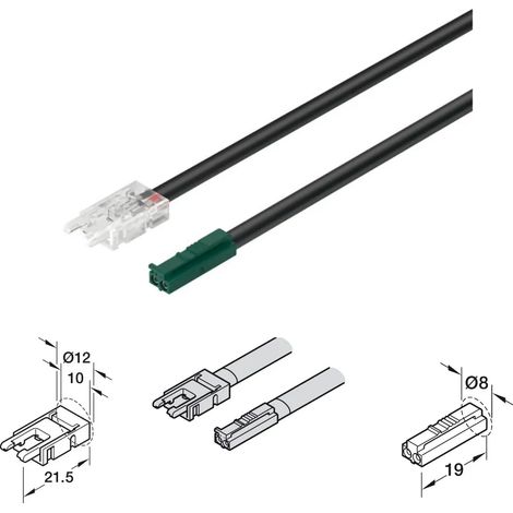 CAVO DI ALIMENTAZIONE HAFELE LOOX5 PER STRISCIE LED 24V MONOCROMATICHE DA 8 MM. 833.95.706
