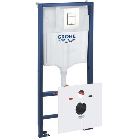 Grohe Rapid SL - Modulo di installazione con cassetta di risciacquo per WC sospesi, sistema Fresh e placca di comando Skate Cosmopolitan, bianco alpino 39448000