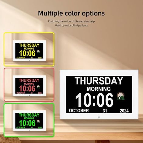Neuer schwarzer digitaler Bilderrahmen 10 1 Zoll smarte elektronische Uhr 10 1 Zoll kleiner freistehender Displayständer neues hochauflösendes (1/2)