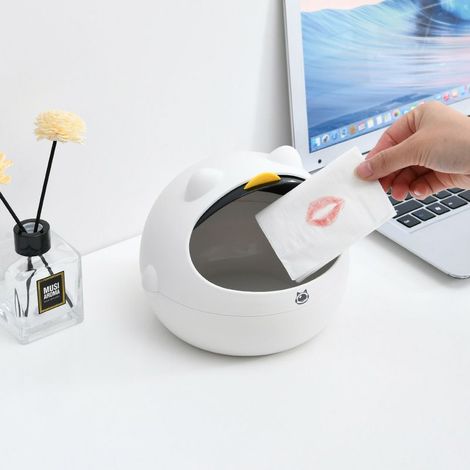 Mini-Büromülleimer mit Deckel, Hygieneeimer, Melonenkernlöffel, Automülleimer (1/5)