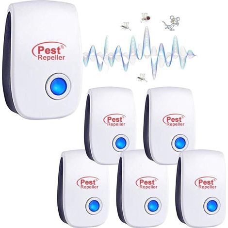 FENOPLASTICARépulsif Ultrason Anti-Rongeurs Insectes, 6 pcs Ultrason Anti Moustique Ultrason Souris et Rats, Intérieur Répulsif Électronique Insectes pour Souris, Rats Fourmis Araignées Moustiques (1/4)