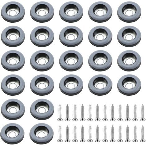 Pair 24Pièces Patins en Téflon à Visser Ø 19mm Patins de Meubles (Ronds, Noirs) avec 24 vis en Acier Inoxydable PTFE Patins Glisseurs pour Meubles pour Protection Efficace de Vos Meubles, chaises, sol (1/5)