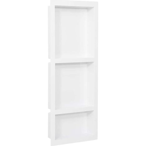 vidaXL Shower Niche with 3 Compartments High Gloss White 41x99x9 cm (1/5)