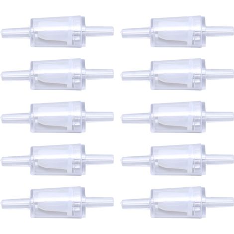 Lot de 10 clapets anti-retour 4 mm en PP pour pompe à air et aquarium (blanc). Clapet anti-retour unidirectionnel pour aquarium. (1/5)