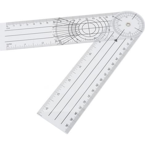 Équerre à angle réglable transparente flexible, outil de mesure géométrique pour artistes, maçons, dessinateurs, enseignants et ingénieurs (1/5)