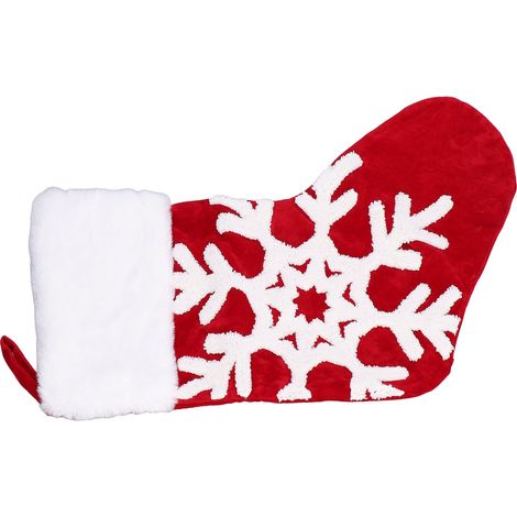 Chaussette de Noël mignonne, décoration de sapin de Noël, sac cadeau, pendentif de cheminée de Noël pour décoration de fêtes, flocon de neige (1/5)